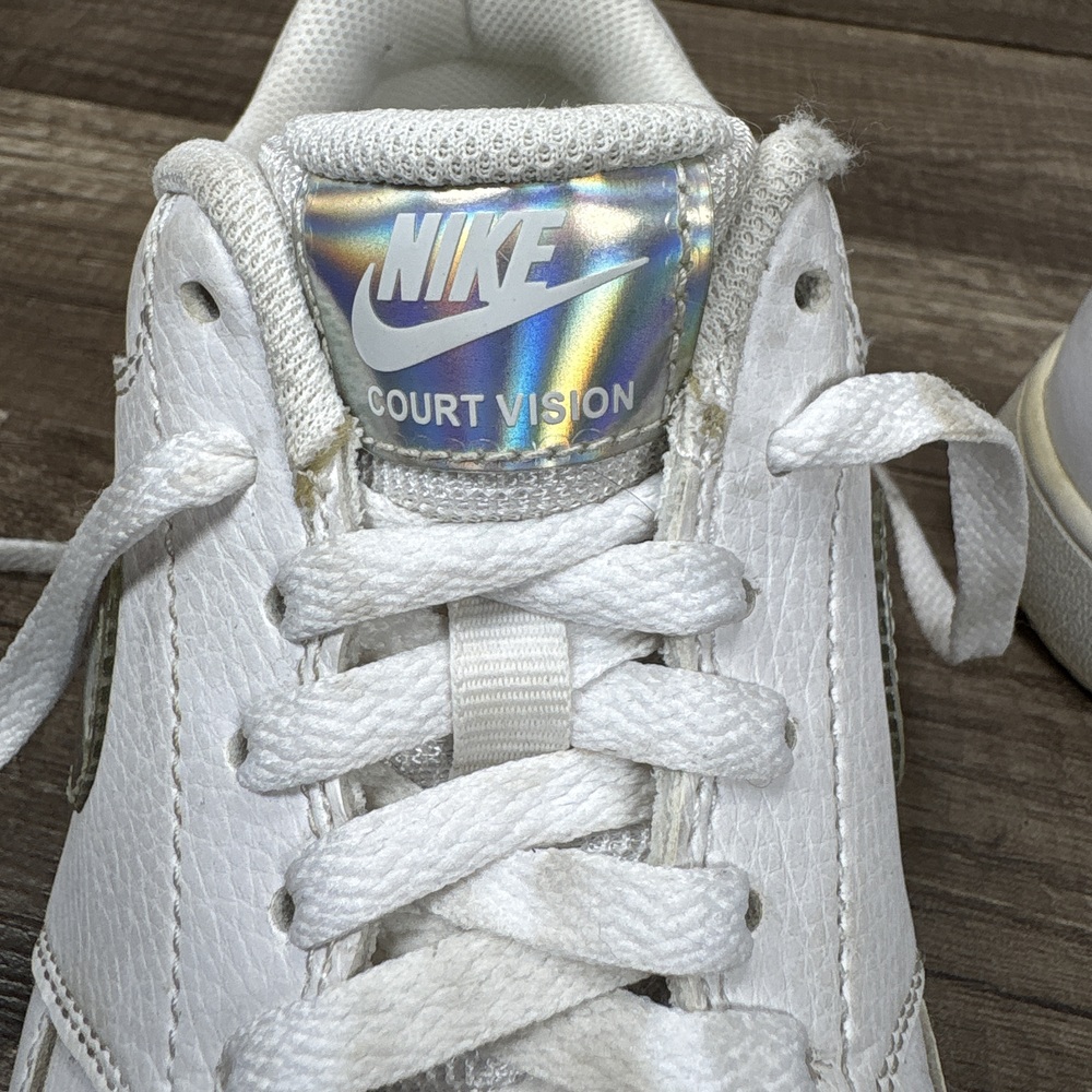 Nike Court Vision White Silver Womens US Size 10 EUR 42 CW5596-100 Sneakers - Picture 2 of 10